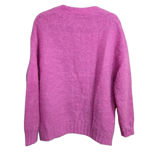 Rebecca Taylor Cardigan Sweater Size XS/S Oversized Pink Brushed Finish Mohair - Picture 4 of 10